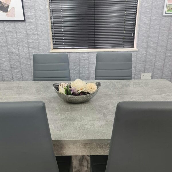 Kosy Koala Modern Dining Table Set With 6 Grey Chairs Dining Room Furniture Set