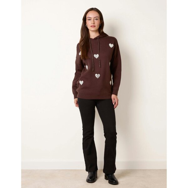 Blue Vanilla Hooded Sweatshirt With Heart Details