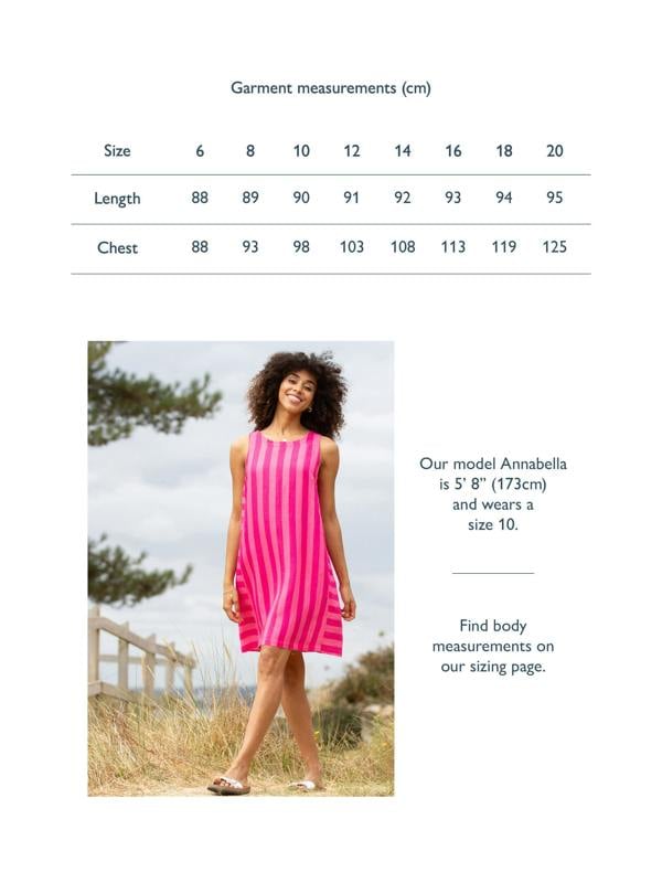 Kite Womens Hengistbury Woven Shift Dress Azalea Stripe