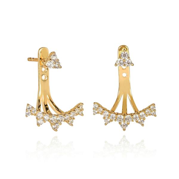 namana Gold Plated 925 Sterling Silver Ear Jacket Earrings for Women