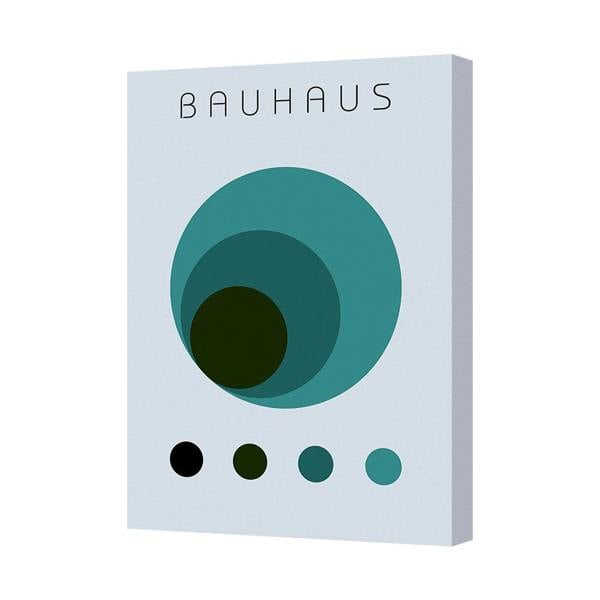 Benjamin Tate Design Bauhaus Circle Abstract Canvas Wall Art Green Tones 7739