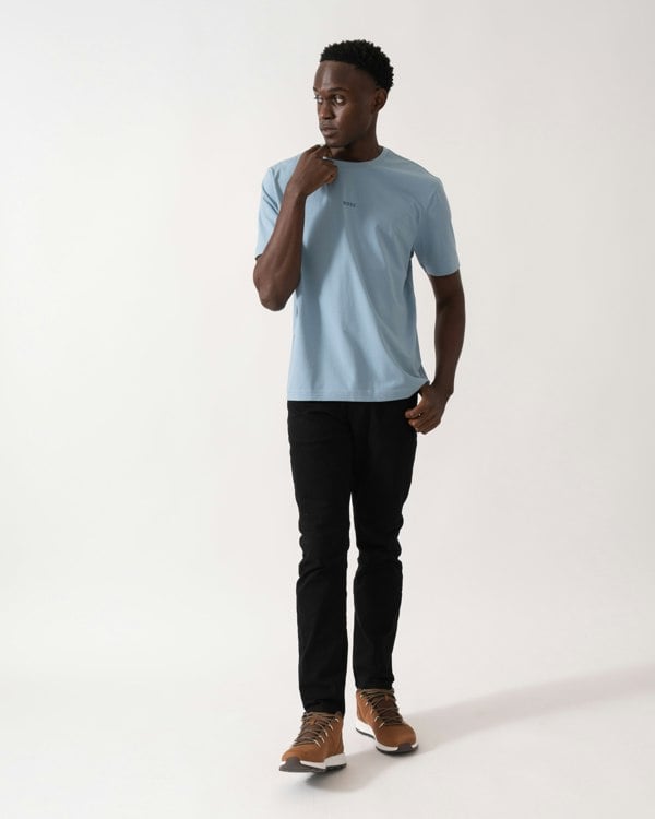 BOSS Orange TChup Mens Crew Neck Small Logo T-Shirt - Light/Pastel Blue 451