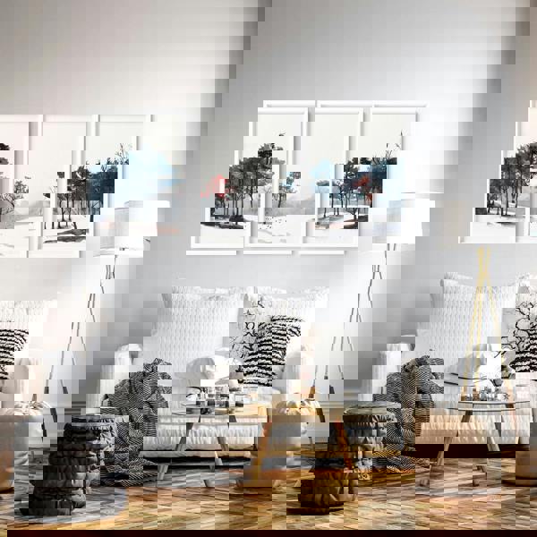 Blue Wall Art For Living Room | Set of 3 wall art prints