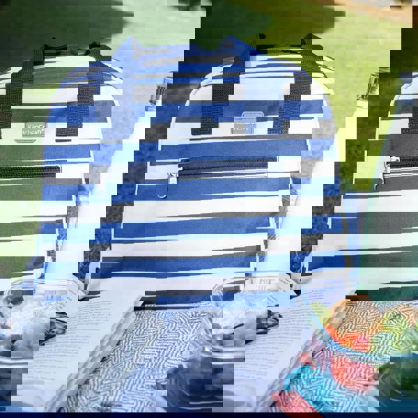 KitchenCraft 11.5 Litre Blue Stripe Holdall Style Cool Bag