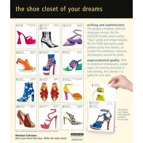 Shoes Gallery Desk Calendar 2027, Desk Calendars, Day To View, Lifestyle, Gift