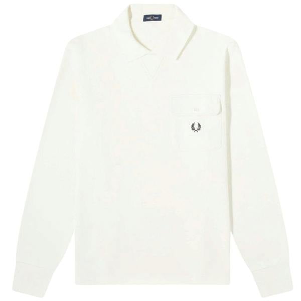 Fred Perry Long Sleeve Loopback Ecru Sweater XS