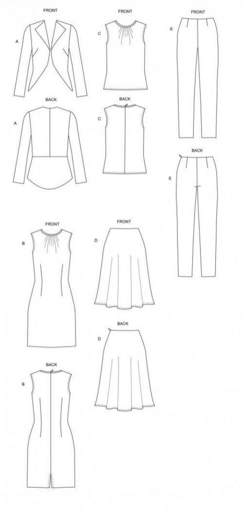 Butterick Sewing Pattern 6718, Jackets, Dresses, Tops, Skirts, Trousers for Women, A5 (6-8-10-12-14) - Easy