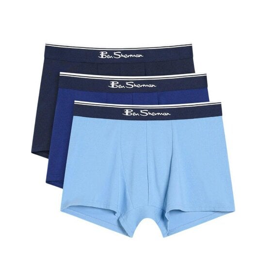 Ben Sherman Mens Mod Signature Stripes Boxer Shorts (Pack of 3) - Blue