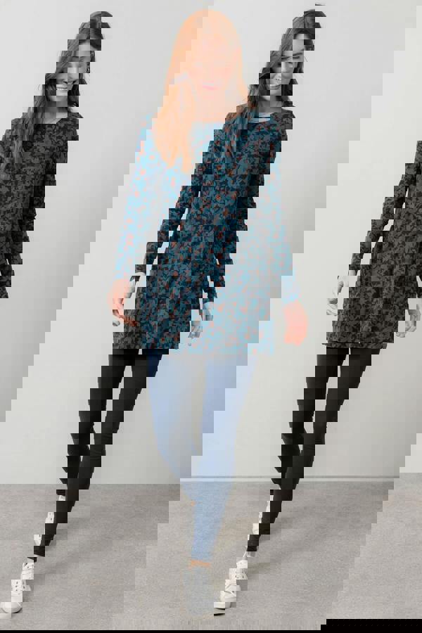 Lily & Me High Tea Cotton Jersey Tunic Navy