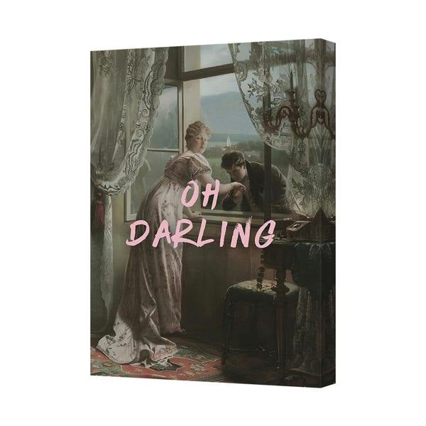 Benjamin Tate Design Oh Darling Canvas Wall Art Vintage Couple Portrait Print