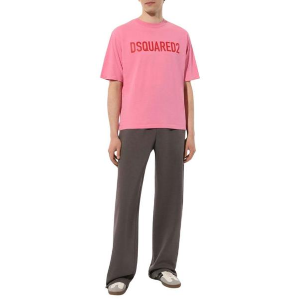 DSQUARED2 Loose Fit Brand Logo Pink  T-Shirt M