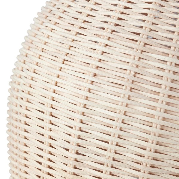 Natural Light Brown Woven Rattan Table Lamp Base with White Cable and Switch Image 2