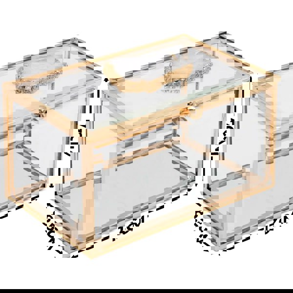 Maison des Cadeaux Rectangular Glass Agate Jewellery Display Box