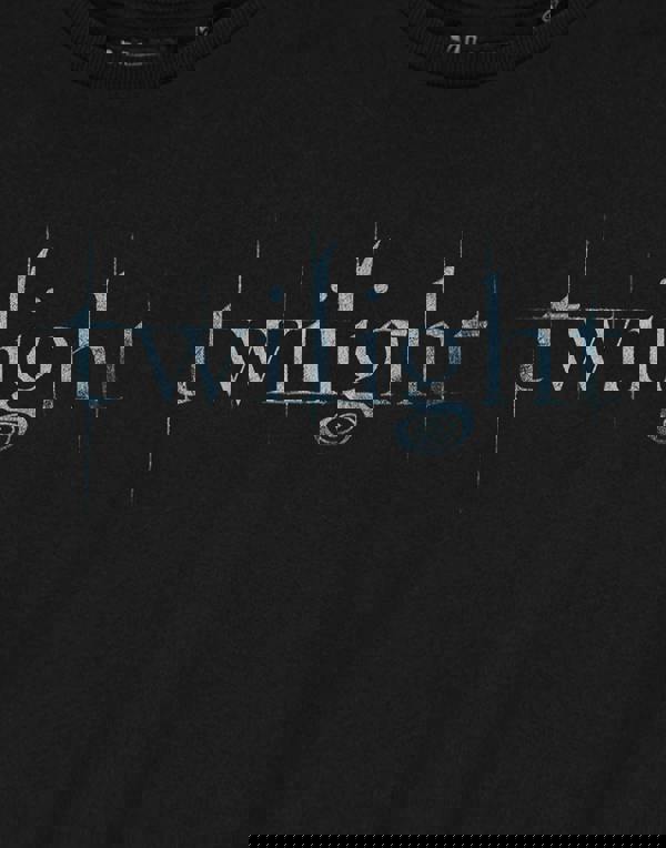 Twilight Womens Black Logo Crop Cropped Short Sleeved T-Shirt