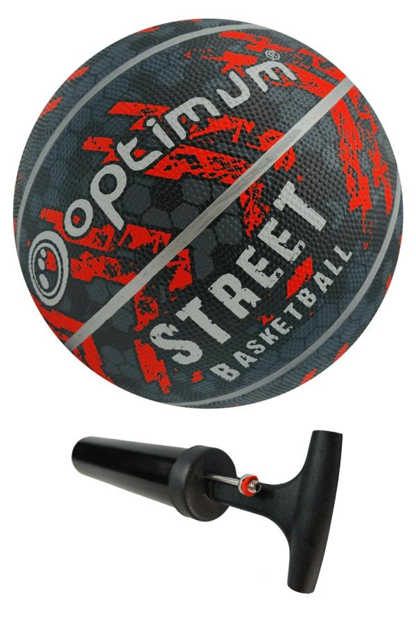 Street Basketball Size 7 – Black/Orange, Durable Grip for All Surfaces - Optimum