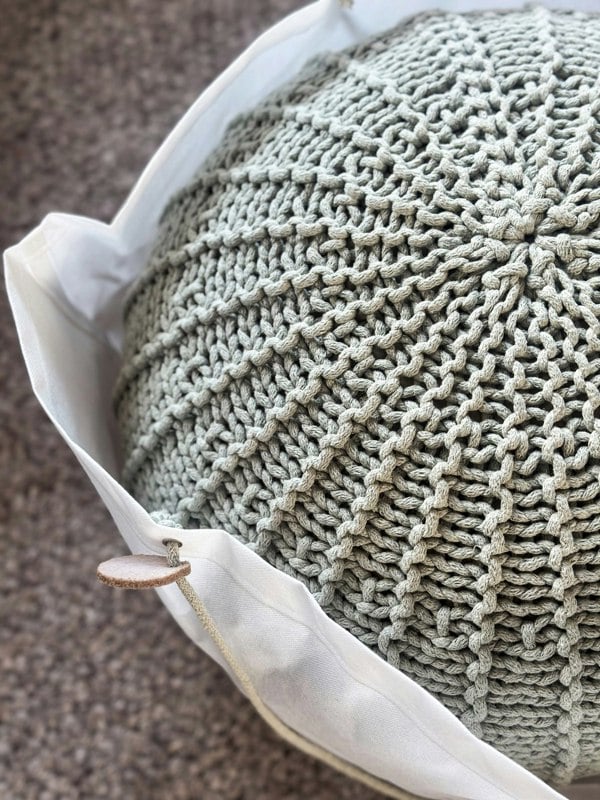 Zuri House Knitted pouffe, Small | LIGHT OLIVE