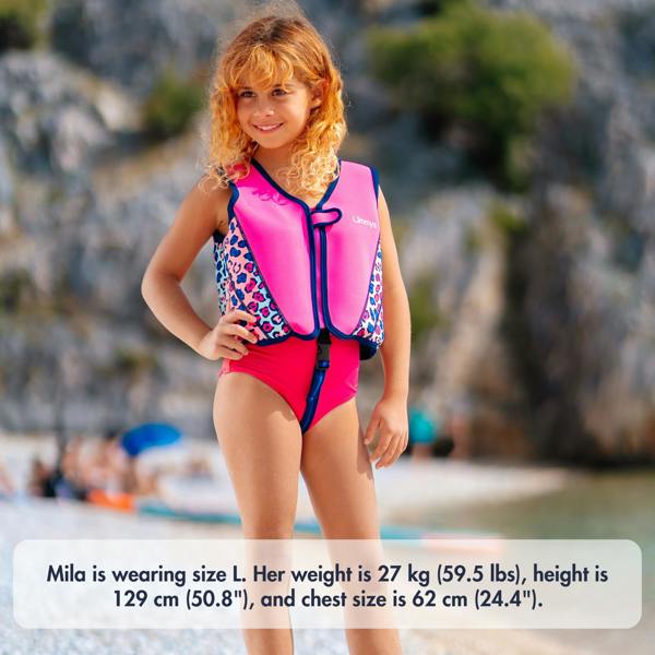 Limmys Premium Neoprene Swim Vest - Pink Windmill