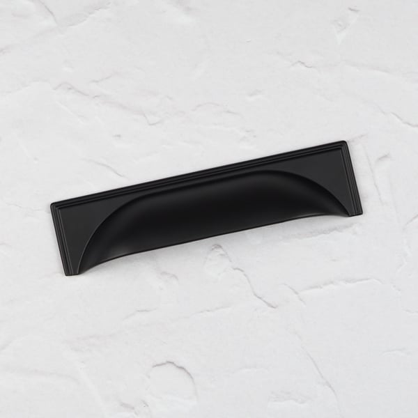 Handle & Home Matt Black Contemporary Cup Handles and Coordinating Knobs