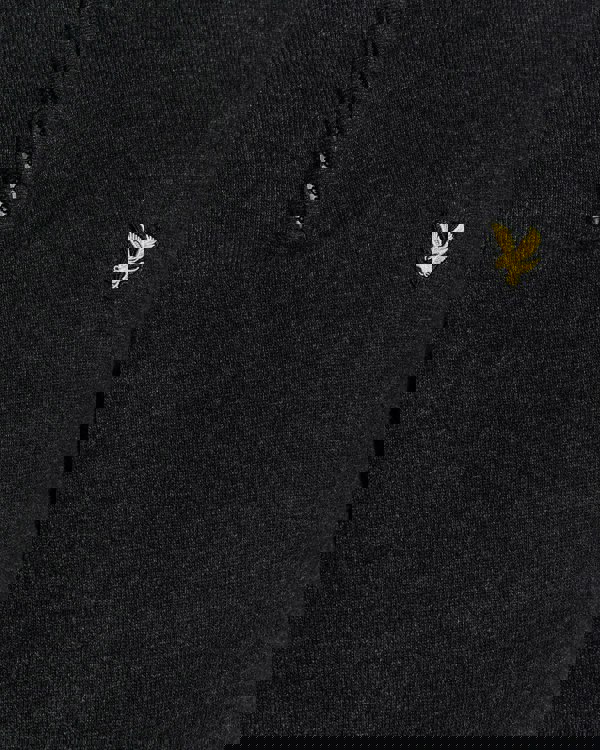 Lyle & Scott Lambswool Blend Quarter Zip Jumper - W155 Jet Black Marl