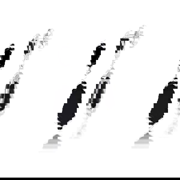 Gemondo Grand Deco Hexagon Black Onyx Drop Earrings in Sterling Silver