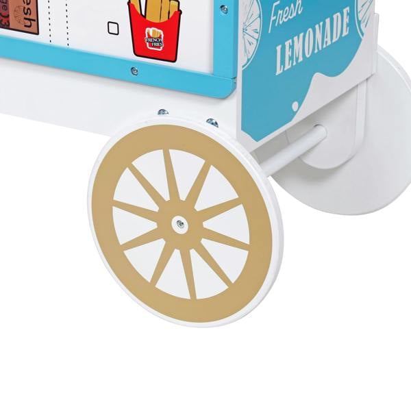 HYGRAD BUILT TO SURVIVE Kids Wooden Food Cart Ice Cream Shop Toy Childrens 3+ Burger Cart Pretend Play Toy With Accessories Large Gift Play Set