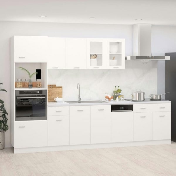 Berkfield 7 Piece Kitchen Cabinet Set White Engineered Wood