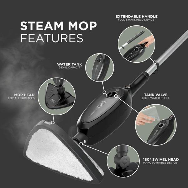 DMD Collective Steam Mop Cleaner 1300W with Handheld Steamer & Multi-Surface Attachments
