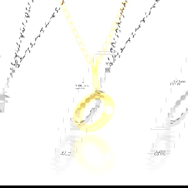191P0786019 Alphabet Letter O Diamond pendant in 9ct Yellow Gold Dimensions