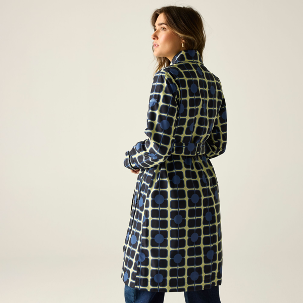 Regatta Womens Orla Kiely Waterproof Trench Coat - Navy