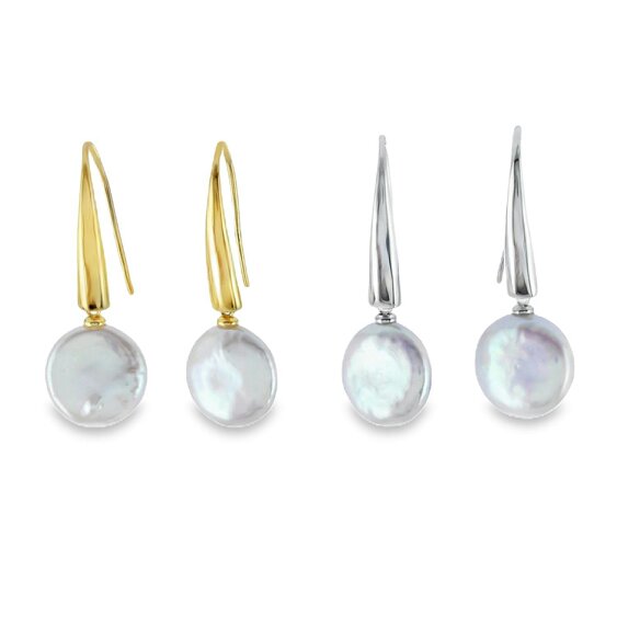 Reeves & Reeves Button Pearl Drop Earrings