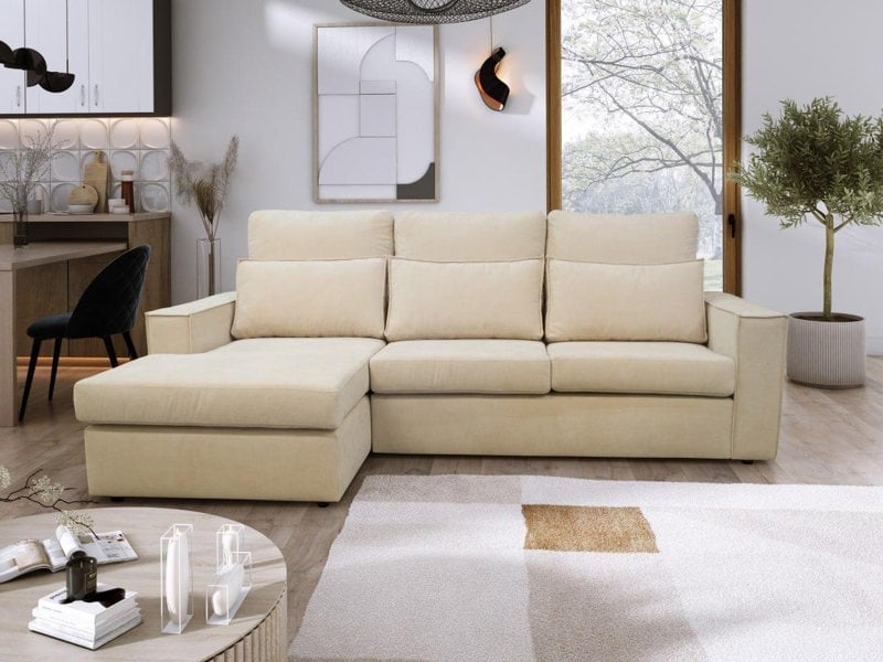 Soho L Shape Corner Sofa in Beige