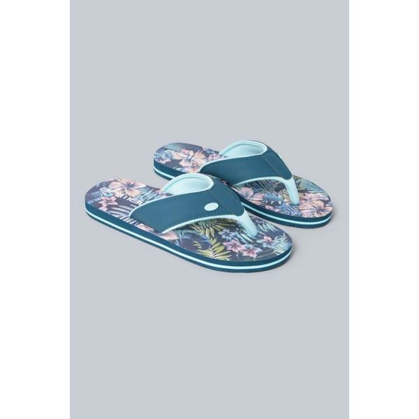 Animal Womens/Ladies Leaf Print Recycled Flip Flops - Mint - 