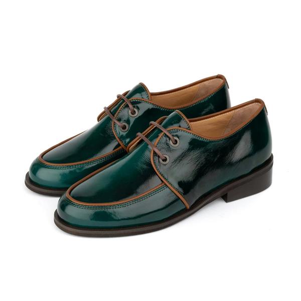 Embassy London Kiss - Green - Women's patent leather lace up shoe