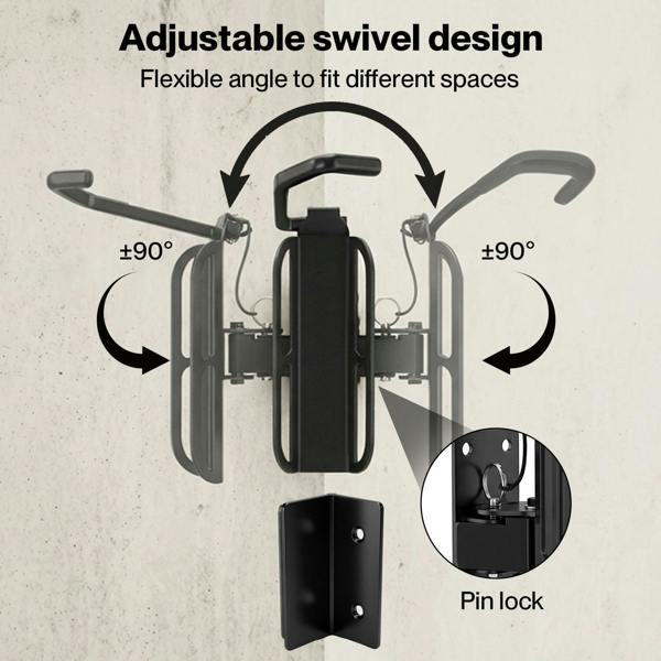 MONVELO Bike Rack Hook-mounted Parking Rack Swivel Wall Mount Bike Storage 4PCS