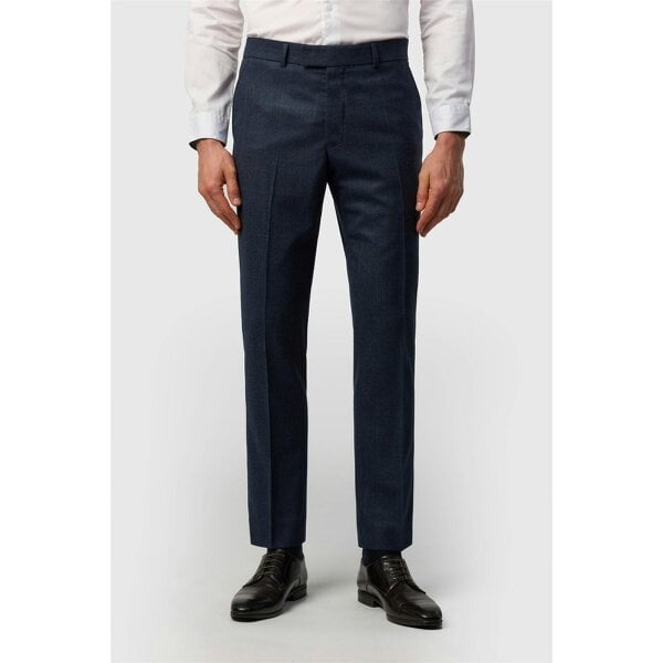 Ted Baker Tailored Fit Navy Prince of Wales Check Trousers