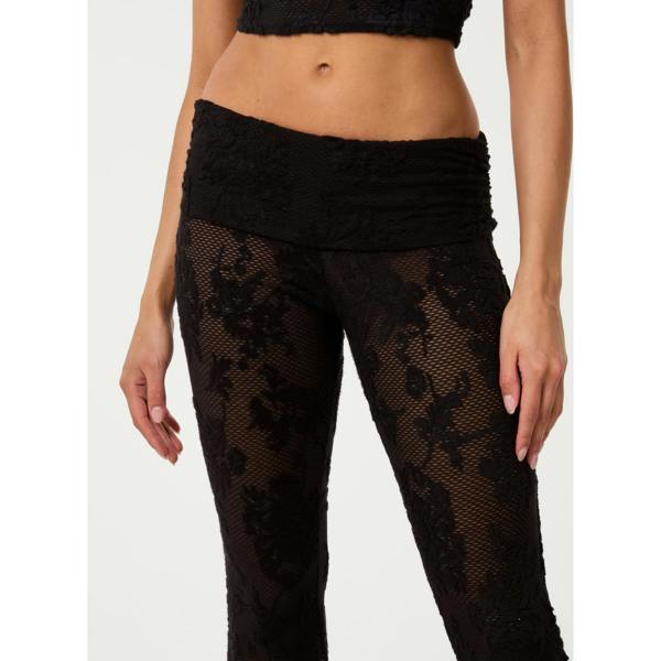 Pink Vanilla Crochet Lace Flare Trousers