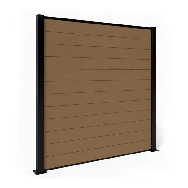Britwall Composite Fence Panel Kit, Teak B | 1.8m x 1.8m | Includes Panels, Post & Fixings | Eco-Friendly, Low Maintenance