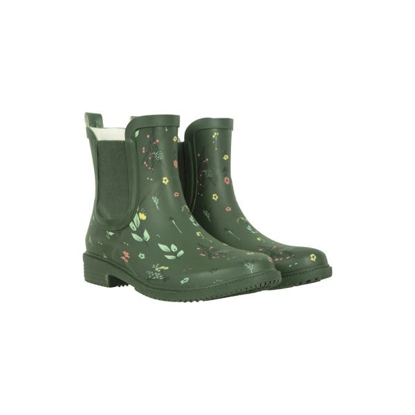 Mountain Warehouse Womens/Ladies Flowers Rubber Ankle Wellington Boots - Khaki Green