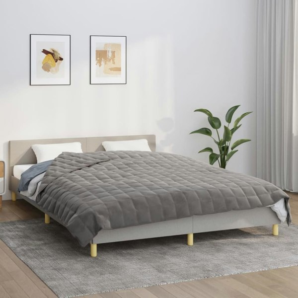 Berkfield Weighted Blanket Grey 220x230 cm King 11 kg Fabric