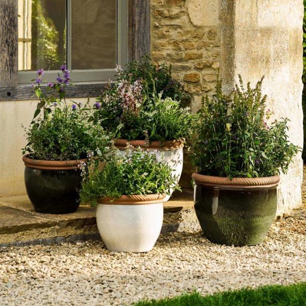 Abode Home & Gifts Ceramic Outdoor Planter 48cm | Lily White