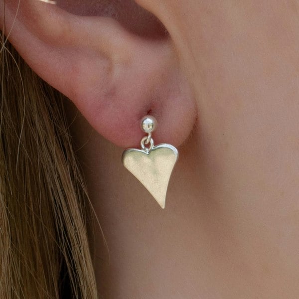 Sterling Silver Funky Heart Earrings - MYLEE London