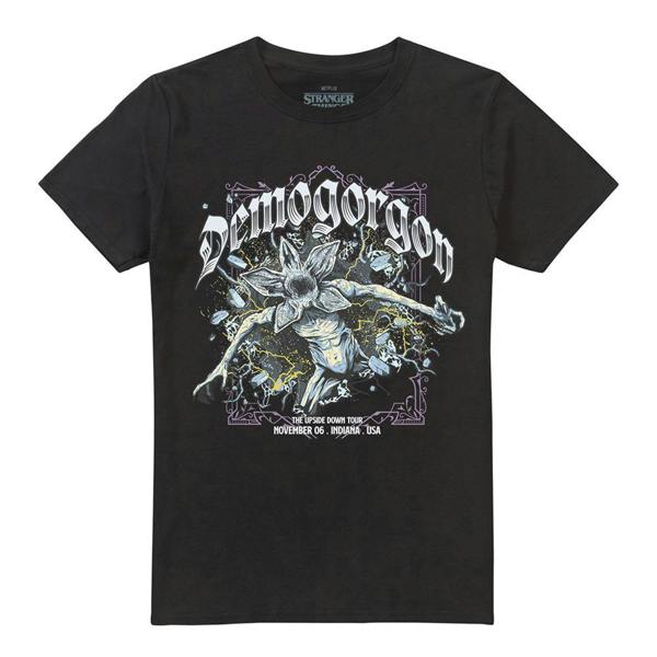 Stranger Things Unisex Adult Demogorgon Band Tee T-Shirt - Black - 
