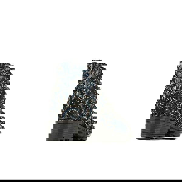 Embassy London Laviva - Black & Floral - Women's round toe wide fitted ankle boot In nubuck leather