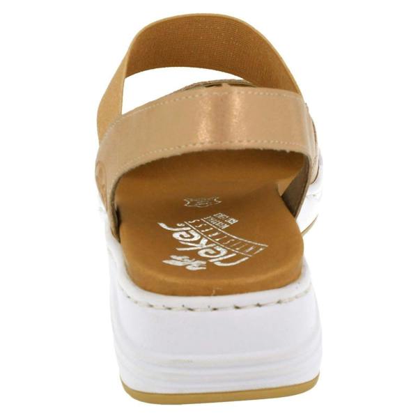 Rieker Ladies Rieker Wedge Heeled Strappy Sandals 64300