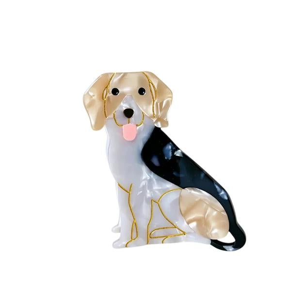 Gold Trip Beagle Dog Claw Clip