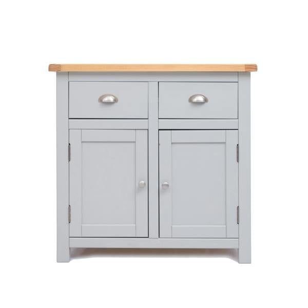 Argenta Light Grey 2 Drawer 2 Door Sideboard Chrome Cup Handle