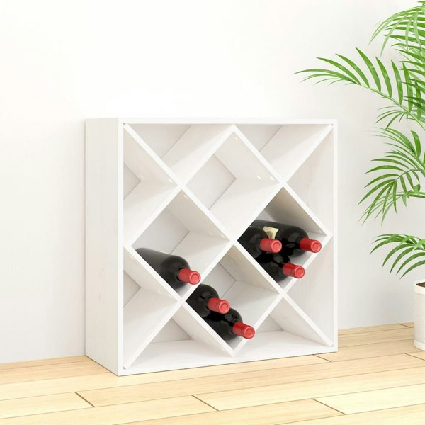 Berkfield Wine Cabinet White 62x25x62 cm Solid Wood Pine