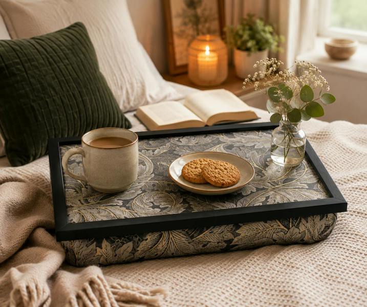 Made in the Mill Luxury William Morris Acanthus Lap Tray With Bean Bag