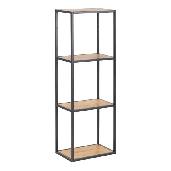 Wyld Haus El Paso Black Metal and Wild Oak Veneer Wall Shelf