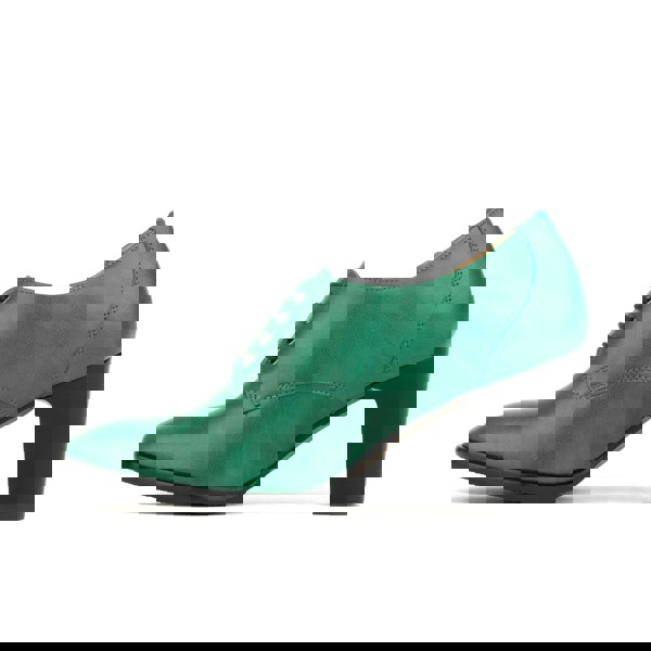 Embassy London Roulette - Green - Women's leather heeled oxford lace-up